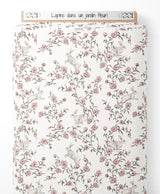 Tissu - Lapins dans un jardin fleuri