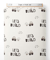 Tissu - Engins et texte noir