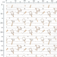 Tissu - Outils joyeux et étoiles neutres
