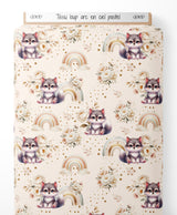 Tissu - loup arc en ciel pastel