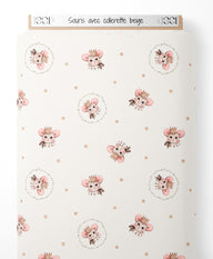 Tissu - Souris avec collerette beige