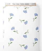 Tissu - Fleurs bleues fraîches délicates