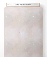 Tissu - Étoiles blanches et dorées