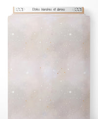 Tissu - Étoiles blanches et dorées