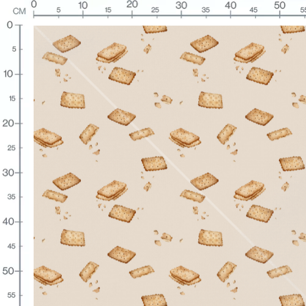 Tissu - Biscuits dorés sur beige