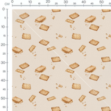 Tissu - Biscuits dorés sur beige