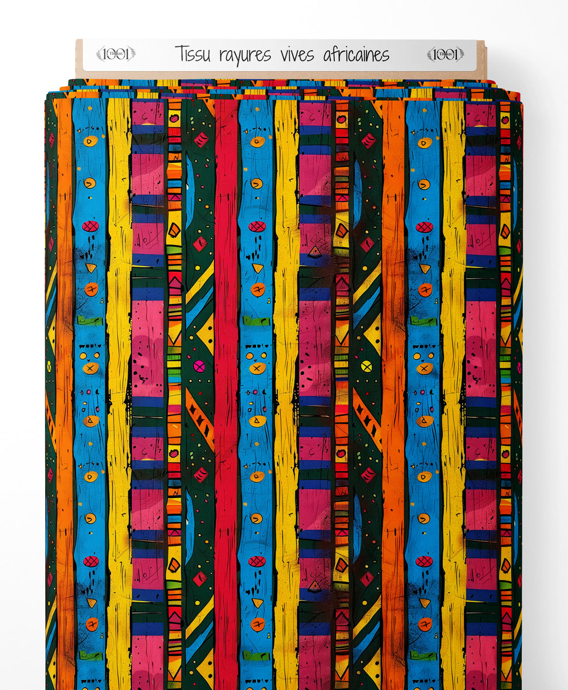 Tissu - rayures vives africaines