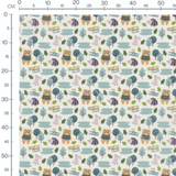 Tissu - Animaux forêt avec messages