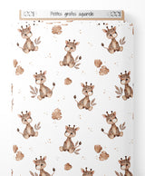 Tissu - Petites girafes aquarelle