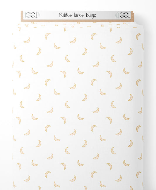Tissu - Petites lunes beige