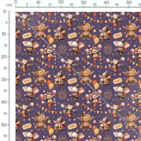 Tissu - Cirque festif sur fond violet