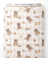 Tissu - Oursons et jouets en losanges