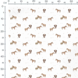 Tissu - Chevaux bruns et gris en action