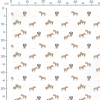 Tissu - Chevaux bruns et gris en action