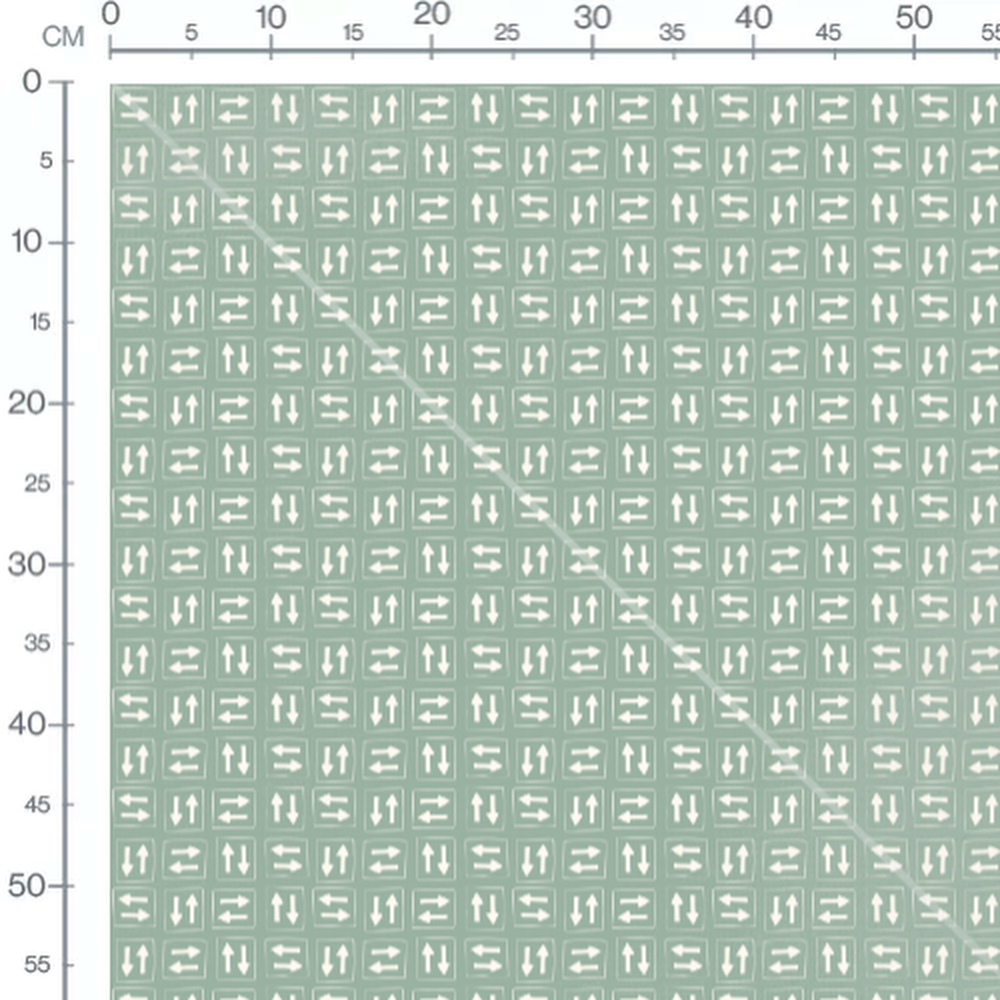 Tissu - Flèches blanches sur vert