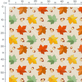 Tissu - Feuilles et noisettes automnales