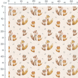 Tissu - Renards avec bonnets et écharpes
