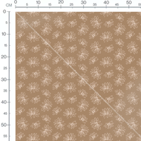 Tissu - Fleurs stylisées beige marron