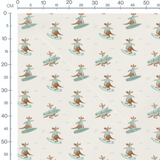 Tissu - Kangourous sur planches