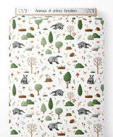 Tissu - Animaux et arbres forestiers