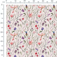 Tissu - Fleurs aquarelle fond clair