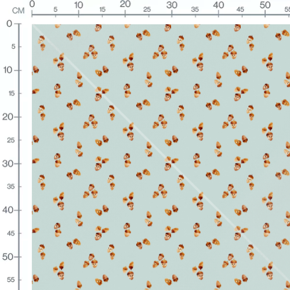 Tissu - Glands souriants sur fond bleu