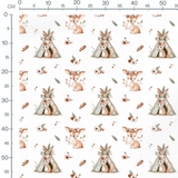Tissu - Renard et faon floral
