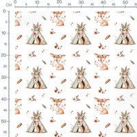Tissu - Renard et faon floral
