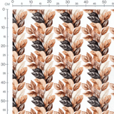 Tissu - feuilles automne marron et noir
