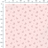 Tissu - Porcelets roses sur fond rose
