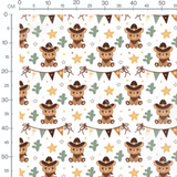 Tissu - Oursons cowboys et cactus