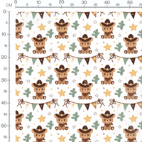 Tissu - Oursons cowboys et cactus