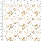 Tissu - Fleurs orange et roses stylisées