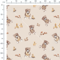 Tissu - Oursons et jouets sur beige 5