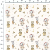 Tissu - Animaux pastel en fête