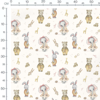 Tissu - Animaux pastel en fête