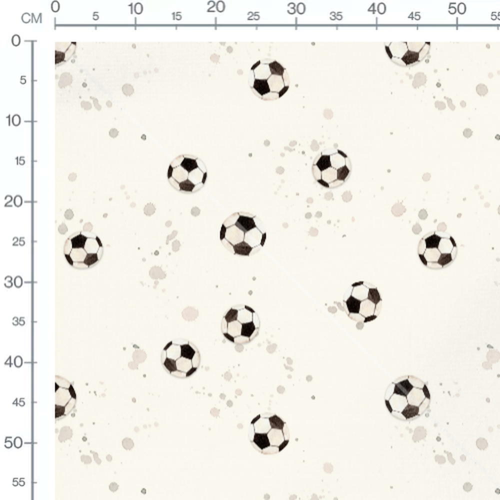 Tissu - Ballons de football aquarelle
