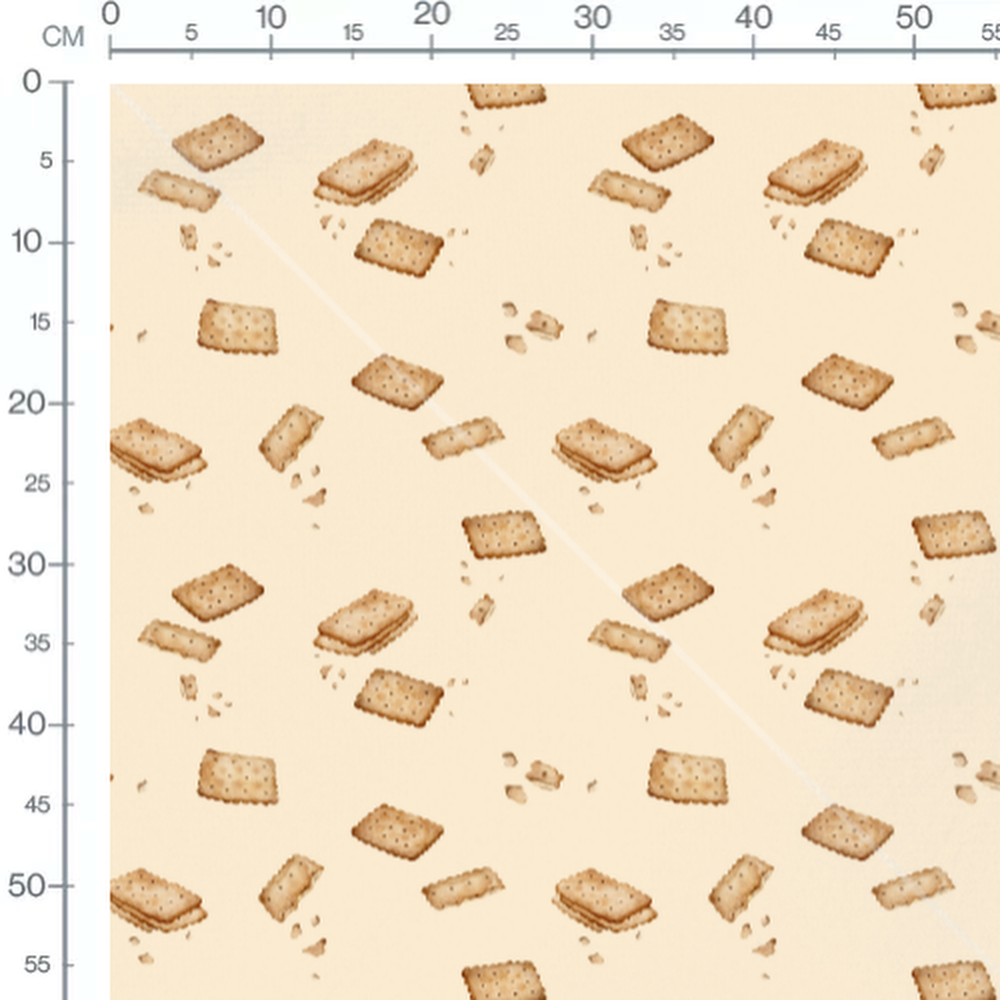 Tissu - Biscuits dorés et miettes