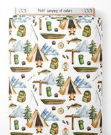 Tissu - Motif camping et nature