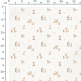 Tissu - Lapins beiges sur fond blanc
