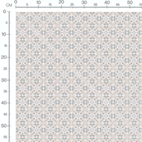Tissu - Motifs floraux gris et beige