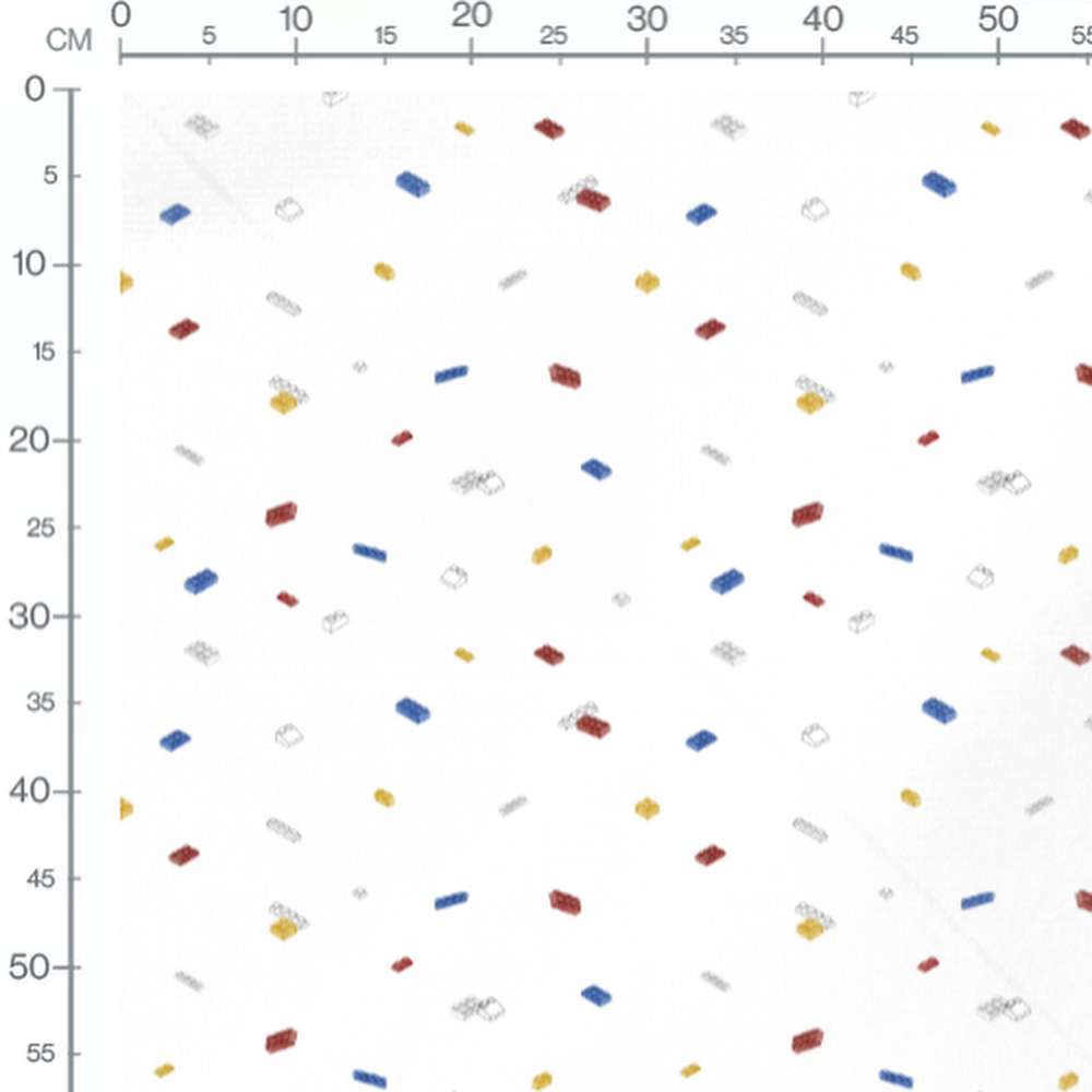 Tissu - Blocs rouges bleus jaunes