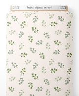 Tissu - Feuilles stylisées en vert