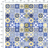 Tissu - Carreaux azulejos colorés