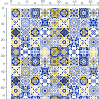 Tissu - Carreaux azulejos colorés