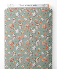 Tissu - Tasses et biscuits étoilés