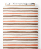 Tissu - Rayures marron et orange