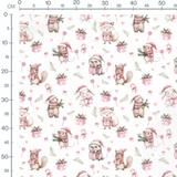Tissu - Animaux de Noël en pastel