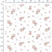 Tissu - Fleurs roses et baies rouges 2 2