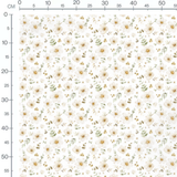 Tissu - Fleurs blanches et feuillage